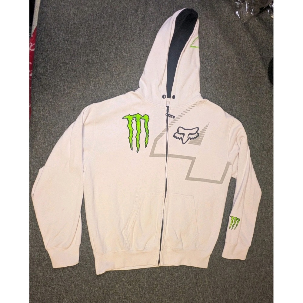 Fox Racing x Monster Energy Ricky Carmichael #4 Full Zip Hoodie Moto Mens Sz XL